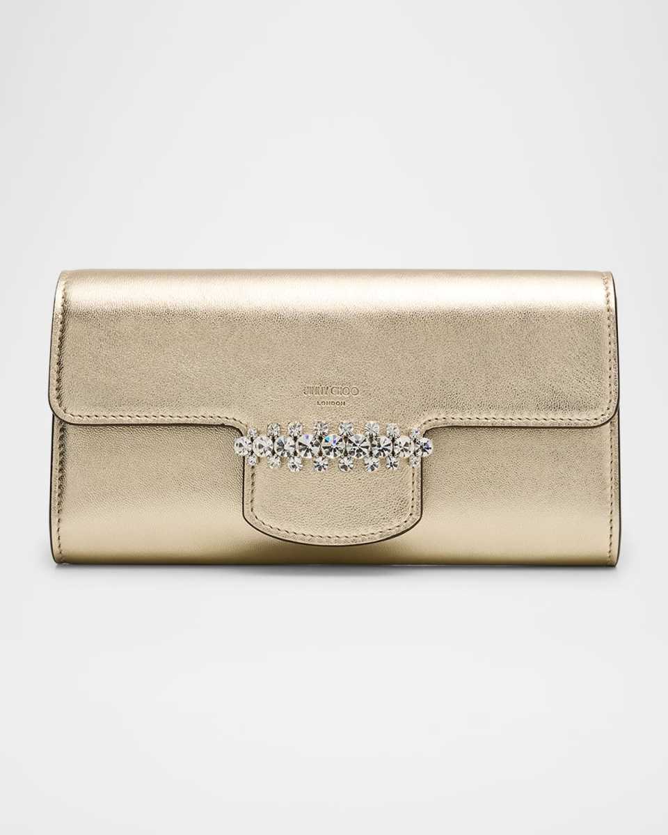Bing Crystal Metallic Leather Wallet